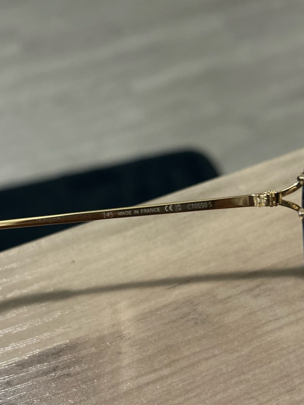 Cartier men Rimless Sunglasses in Burgundy and Gold - Picture 2 of 4